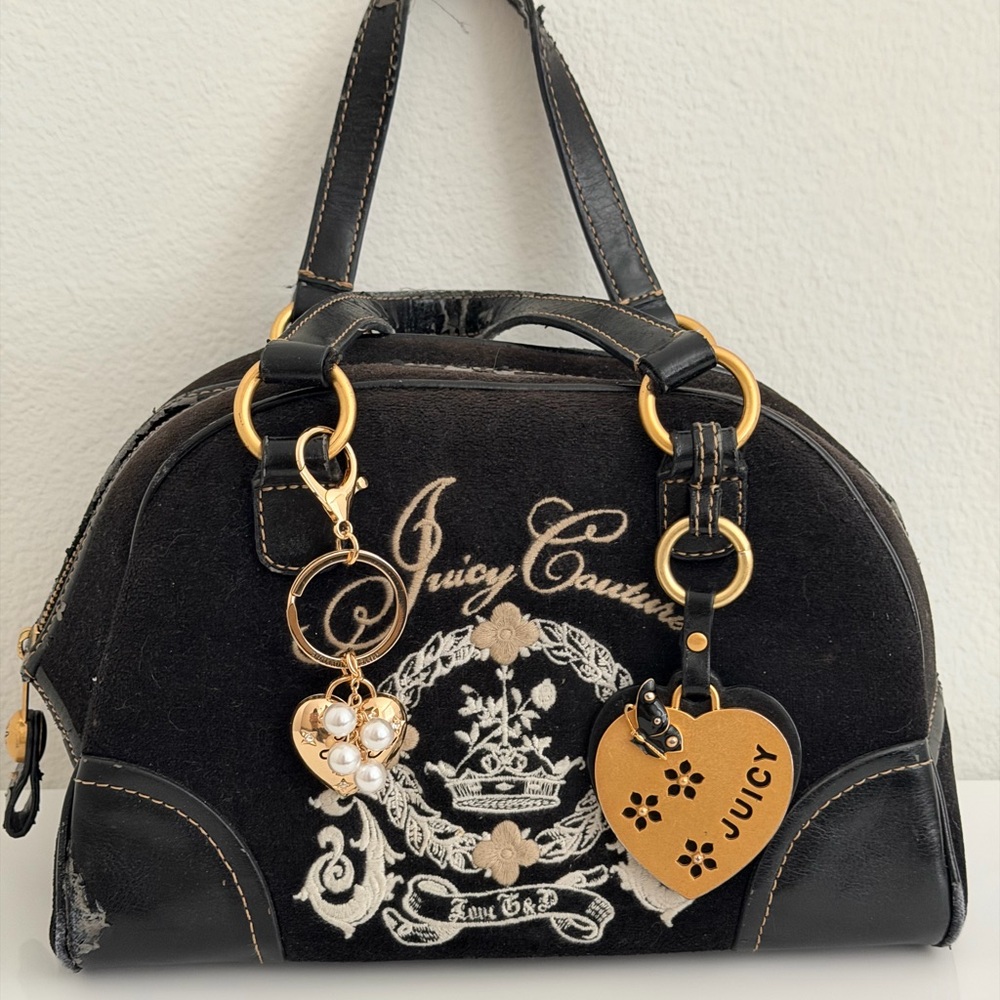 Vintage Juicy Couture Butterfly Garden Bowler Purse *please read*